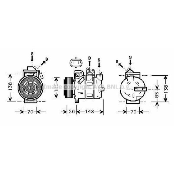 Air conditioning compressor PRASCO for OPEL ZAFIRA A MPV