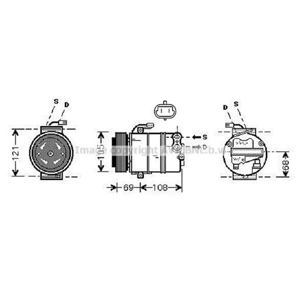 Air conditioning compressor PRASCO for OPEL ZAFIRA A MPV