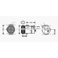 Air conditioning compressor PRASCO for OPEL VECTRA C CC