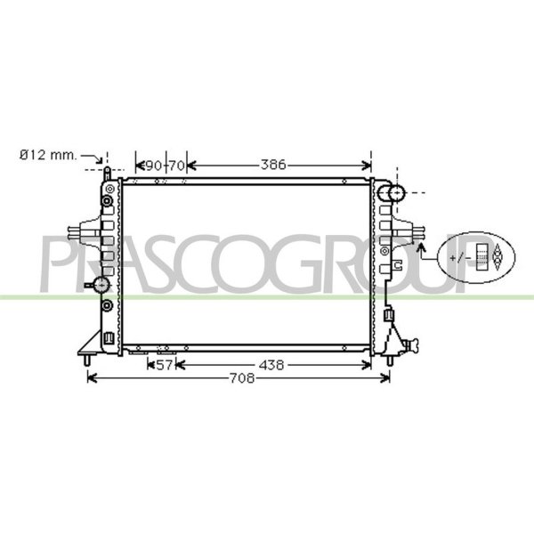 Radiator engine cooling PRASCO for OPEL ASTRA G