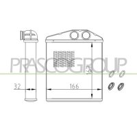 Heat exchanger interior heating PRASCO for OPEL CORSA C