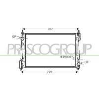 Radiator engine cooling PRASCO for OPEL CORSA D