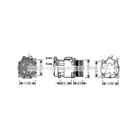Compressor air conditioning PRASCO for CITROËN C5 I