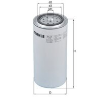 Kraftstofffilter Anschraubfilter 95,6mm MAHLE für...