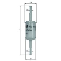 Fuel filter line filter 30mm KNECHT for AUDI FORD SEAT...