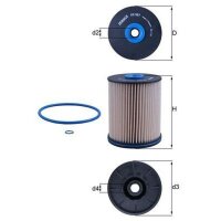 Kraftstofffilter Filtereinsatz 91mm MAHLE für OPEL...