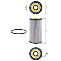 Ölfilter Filtereinsatz 64mm MAHLE für AUDI Q5...
