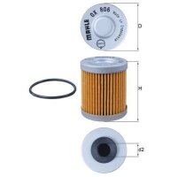 Cleaning oil filter insert Ø 41.5 mm MAHLE for KTM...