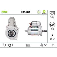 Starter 0.9kW 9 teeth flange 83mm VALEO for VW POLO Coupe