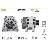 Generator 58mm with V-ribbed belt pulley VALEO for...
