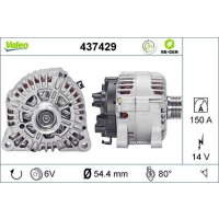 Generator 54mm with V-ribbed belt pulley VALEO for...