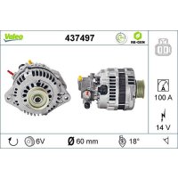 Generator 60mm with V-ribbed belt pulley VALEO for OPEL...