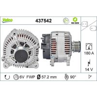 Generator 57mm with freewheel pulley VALEO for AUDI A6 C6