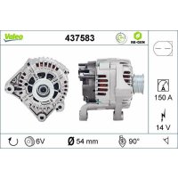 Generator 54mm with V-ribbed belt pulley VALEO for BMW 3...