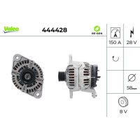 Generator 58mm with V-ribbed belt pulley VALEO 444428