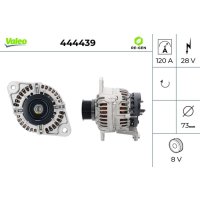 Generator 73mm with V-ribbed belt pulley VALEO for VOLVO