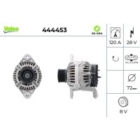 Generator 72mm with V-ribbed belt pulley VALEO for VOLVO