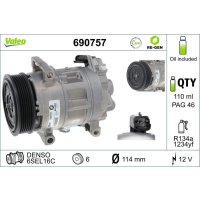Air conditioning compressor 114mm with PAG compressor oil...