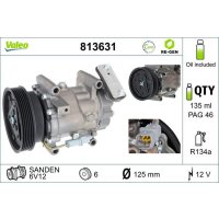 Klimakompressor 125mm mit PAG-Kompressoröl VALEO...