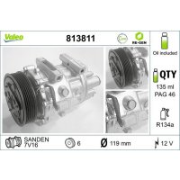 Air conditioning compressor 119mm with PAG compressor oil...