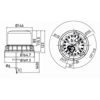 Blitz-Kennleuchte LED Anbau HELLA 2XD 012 984-001