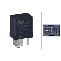 Relay Operating Current 24 V changeover contact 5-pole HELLA for vehicles