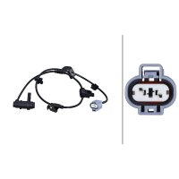 Wheel Speed Sensor 2-pin Hall 820 mm cable HELLA for e.g. MITSUBISHI L200