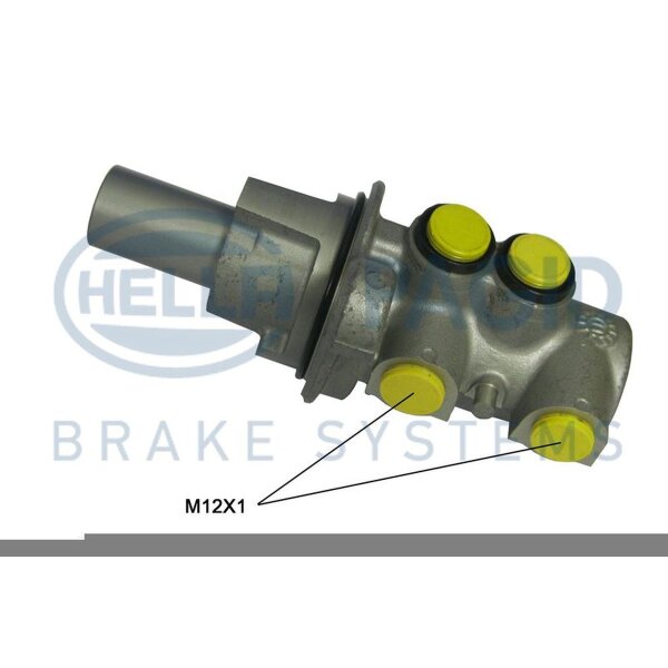 Master Brake Cylinder 12x1x2 Aluminium Ø 24 mm HELLA for e.g. OPEL CORSA
