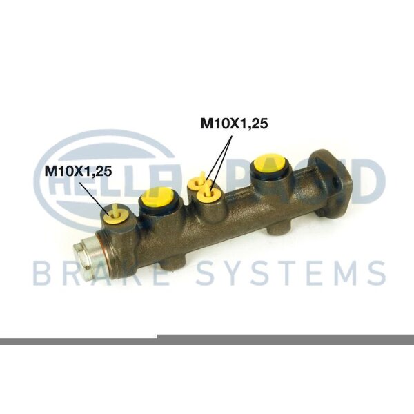 Master Brake Cylinder 10x1.25 x3 grey cast iron Ø 19 mm HELLA for FIAT and others
