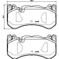 Brake pad set discs with wear warning contact 16.9 mm...