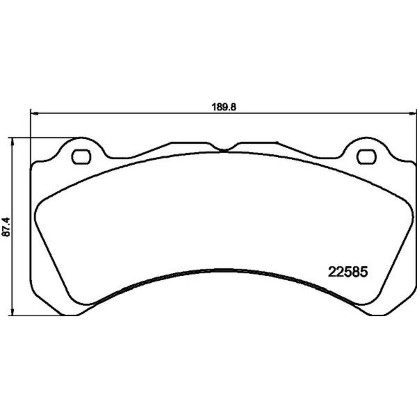 Brake pad set without wear warning 17.5 mm HELLA for VOLVO S60 and others