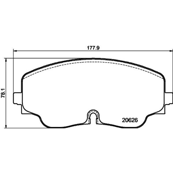 Brake pad set discs with wear warning contact 18.4 mm HELLA for e.g. VW GOLF