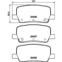 Brake pad set discs with wear warning 15.7 mm HELLA for...
