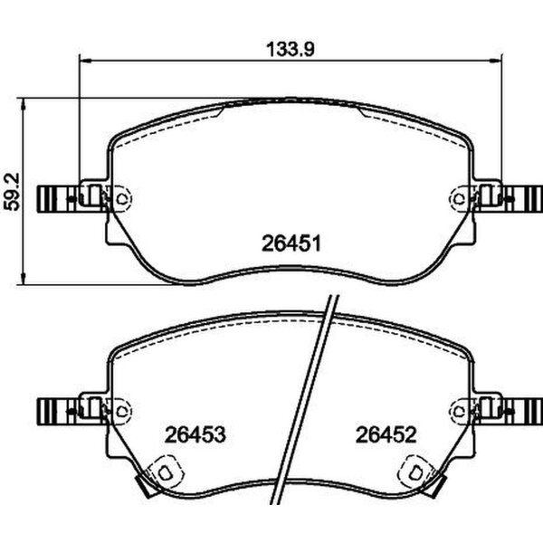 Brake pad set discs with wear warning 19.5 mm HELLA for FIAT TIPO and others