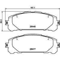 Brake pad set without wear warning 17.5 mm HELLA for...