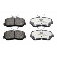 Brake pad set discs with wear warning 15.8 mm HELLA for...