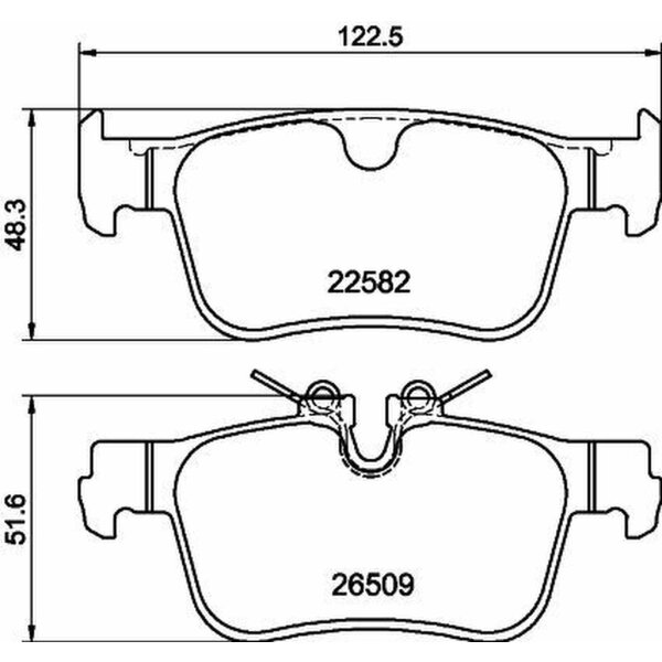 Bremsbelagsatz Scheiben mit Verschleißwarnung 16 mm HELLA für u.a. VOLVO XC60