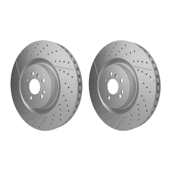 2 Brake Discs slotted Ø 67 mm 36 mm HELLA suitable for e.g. MB GL-CLASS