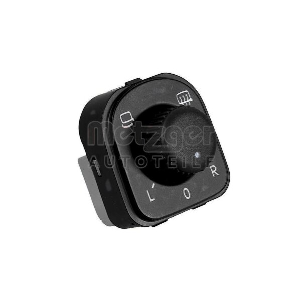 Schalter Außenspiegelverstellung 6-polig schwarz METZGER für u.a. SKODA SUPERB