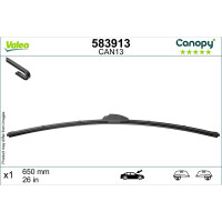 Wischblatt 650 mm Flachbalkenwischblatt mit Spoiler VALEO für u.a. HYUNDAI i30