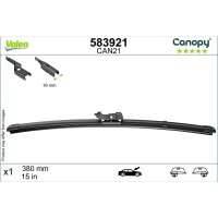 Wiper Blade 380 mm flat bar wiper blade with spoiler VALEO for FIAT PANDA