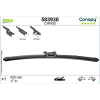 Wischblatt 430 mm Flachbalkenwischblatt mit Spoiler VALEO für u.a. FORD FOCUS