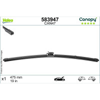 Wiper Blade 475 mm flat bar wiper blade with spoiler VALEO for e.g. MB A-CLASS