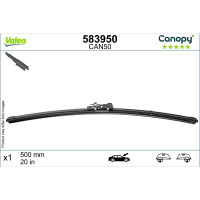 Wischblatt 500 mm Flachbalkenwischblatt mit Spoiler VALEO für u.a. BMW 1er