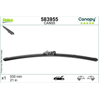 Wiper Blade 530 mm flat bar wiper blade with spoiler VALEO for e.g. VOLVO S80
