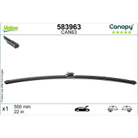 Wiper Blade 550 mm flat bar wiper blade with spoiler VALEO for e.g. MB C-CLASS