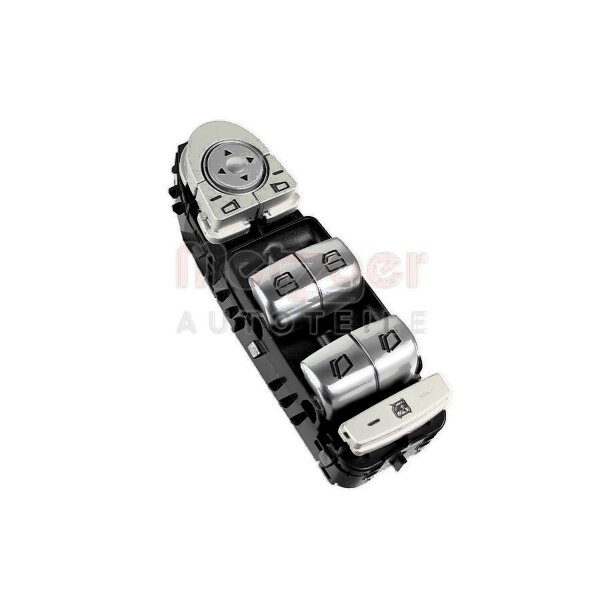 Schalter Fensterheber fahrerseitig chrom schwarz METZGER für u.a. MB VITO