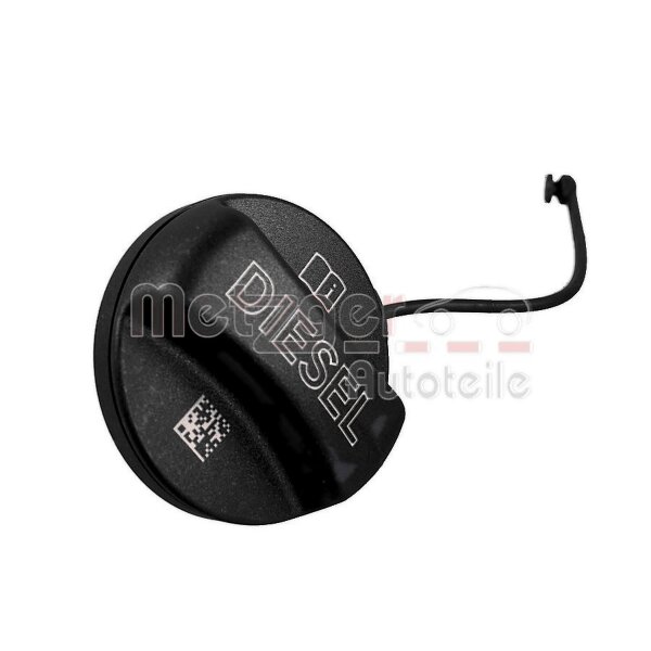 Fuel Tank Cap without lock with retaining strap METZGER for e.g. BMW 5 Series