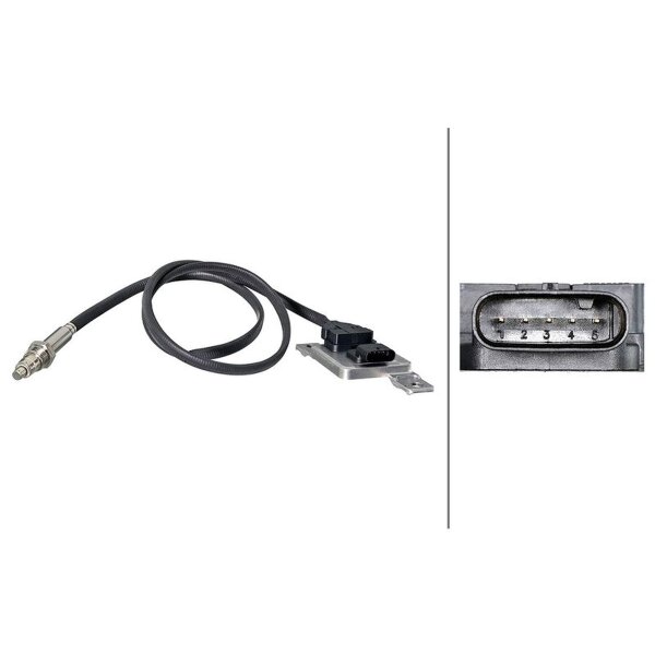 NOx sensor M20X1.5 5-pin 1,000mm cable HELLA for e.g. AUDI A4