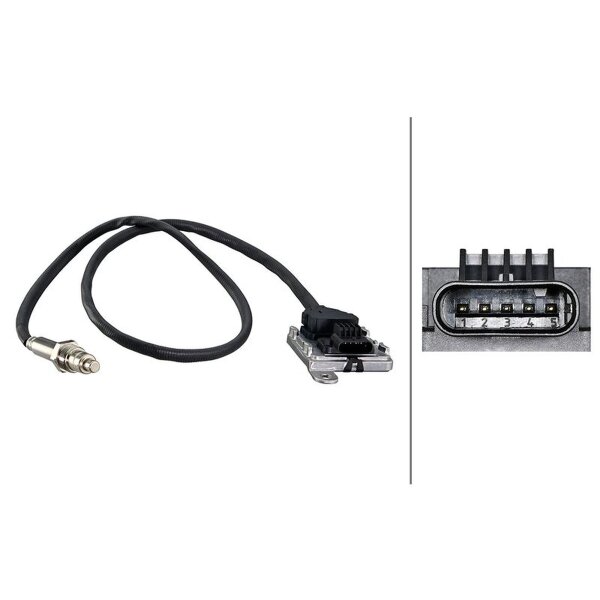 NOx-Sensor  M20X1,5 5-polig 890mm Kabel HELLA für u.a. AUDI A3 Sportback